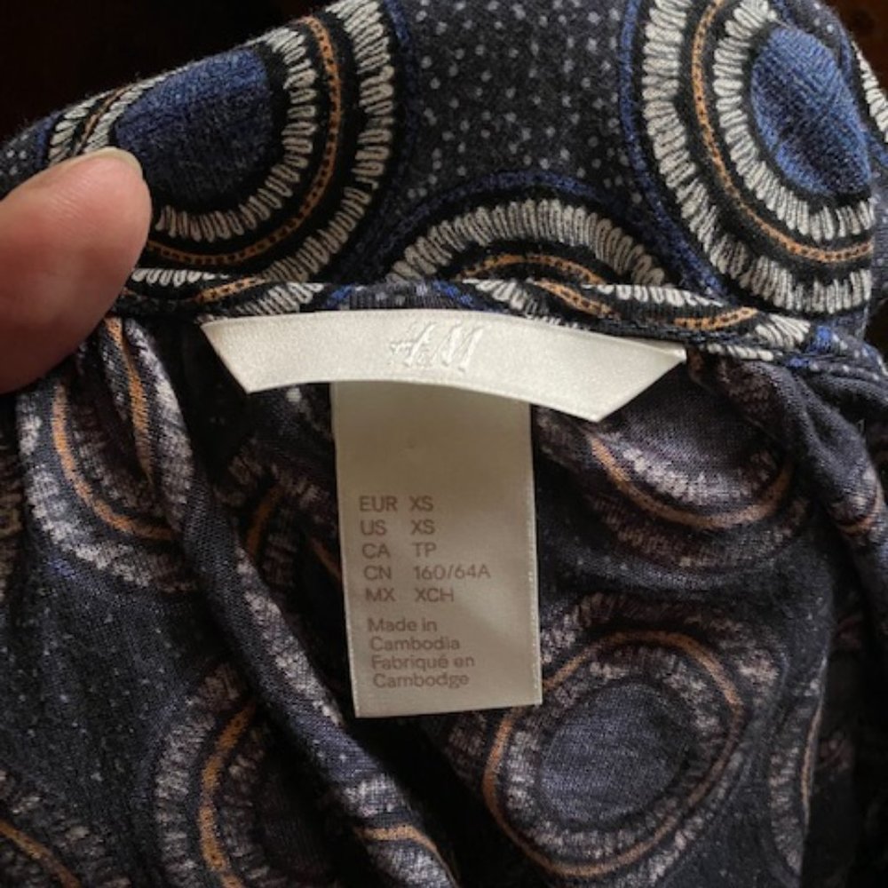 H&M Blue Boho Circle Pattern Romper with Tasseled Drawstring Waist - Picture 6 of 8